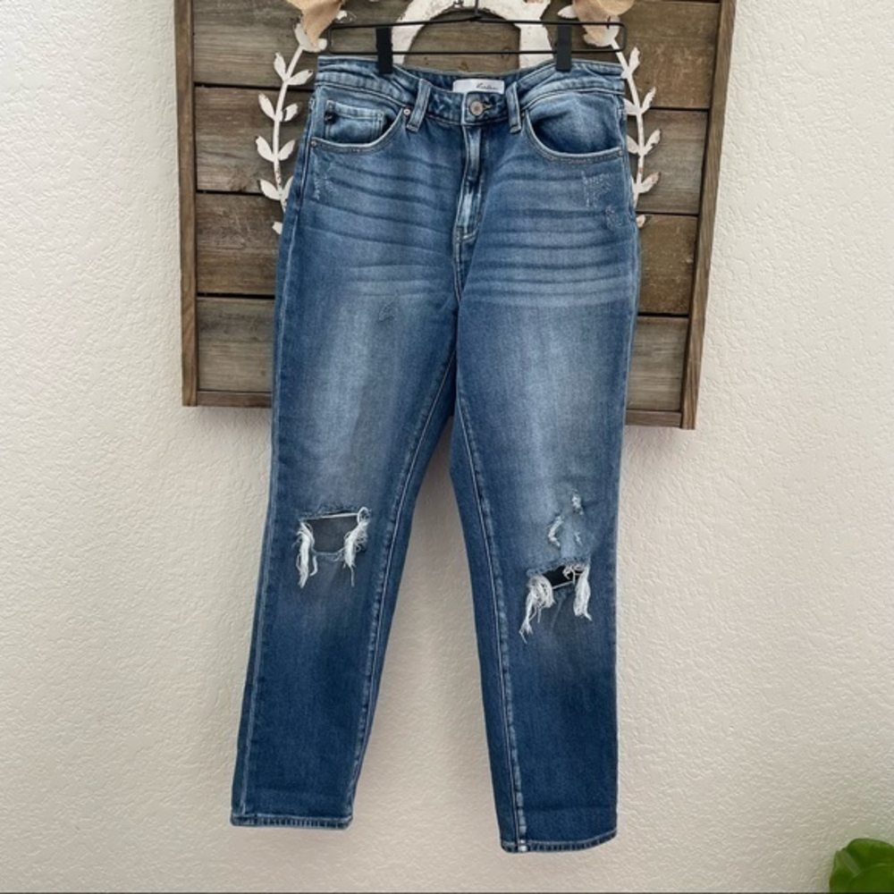 Kancan distressed hi rise stretch denim jeans size 28‎ 9